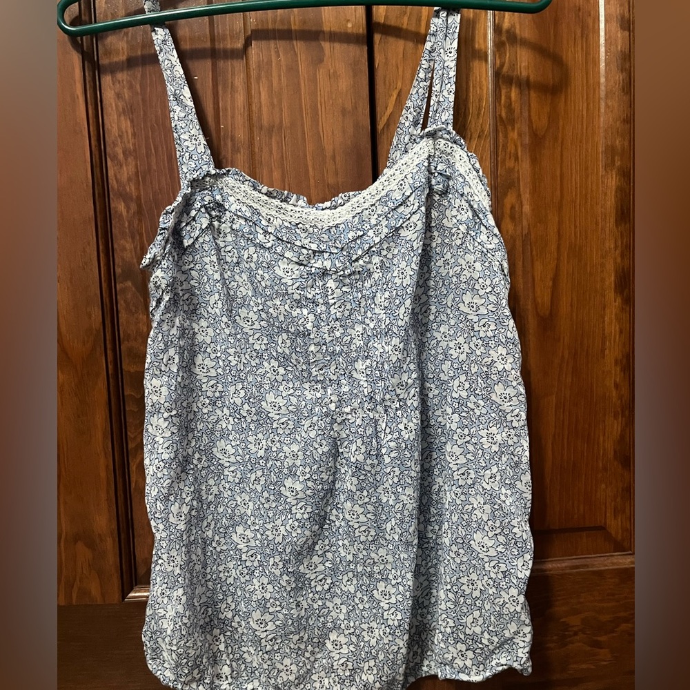 Blue Flower Crop Top